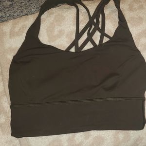Lululemon olive green long line sports bra